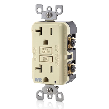 Leviton ELECTRICAL RECEPTACLES 20A WR/TR SLIM GCFI IV GFWT2-I